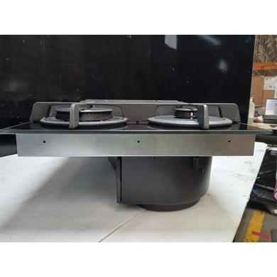 Refurbished Elica Nikolatesla Flame 88cm Gas Venting Hob with Built-In Extractor Fan - Black