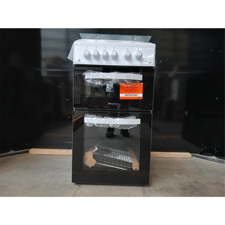 Refurbished Hotpoint 50cm Gas Cooker with Lid - White