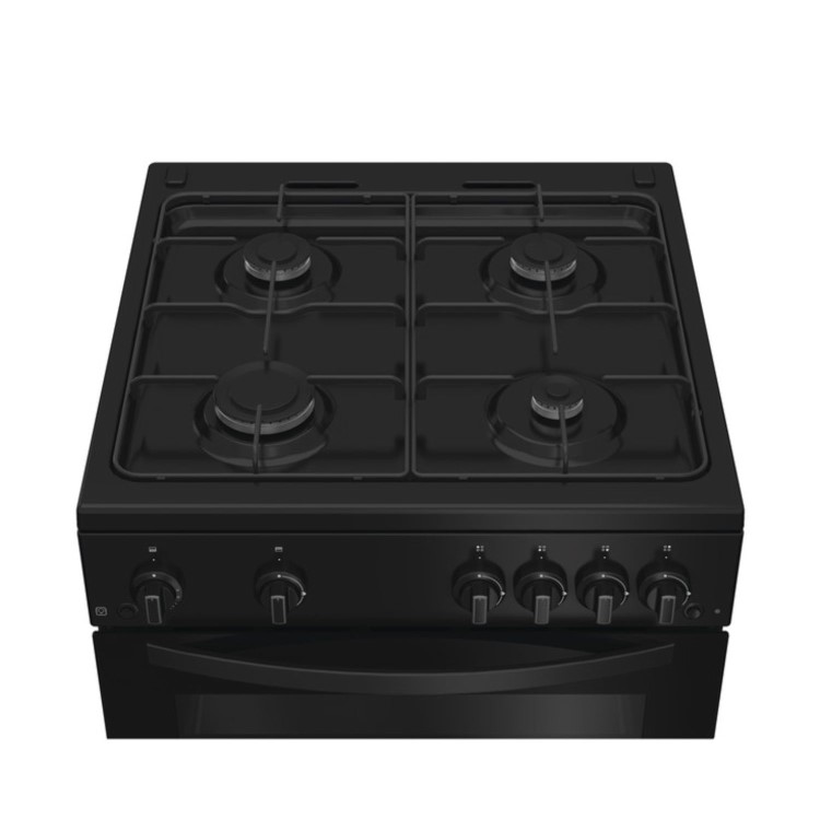 Refurbished Indesit 60cm Twin Cavity Gas Cooker - Black
