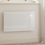 Refurbished electriQ 2500W Smart Designer Glass Panel Convection Heater - Wall Mountable & Bathroom Safe - White