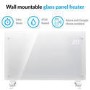 Refurbished electriQ 2500W Smart Designer Glass Panel Convection Heater - Wall Mountable & Bathroom Safe - White