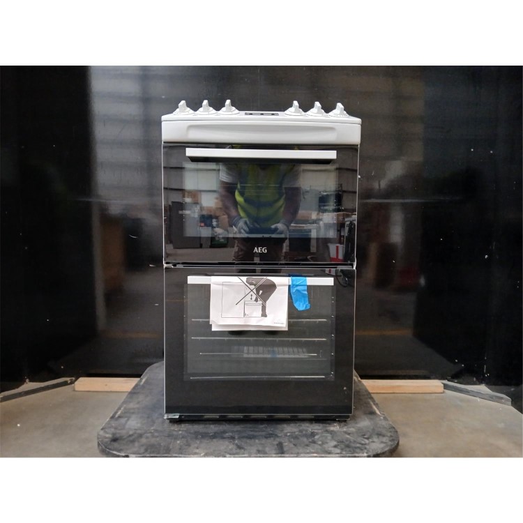 Refurbished AEG 55cm Gas Cooker with Lid - White