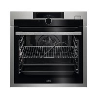 Refurbished AEG 7000 SteamCrisp Electric Built-in Single Oven With Pyrolytic Cleaning - Anti-fingerprint Stainless Steel