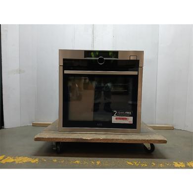 Refurbished AEG 7000 SteamCrisp Electric Built-in Single Oven With Pyrolytic Cleaning - Anti-fingerprint Stainless Steel
