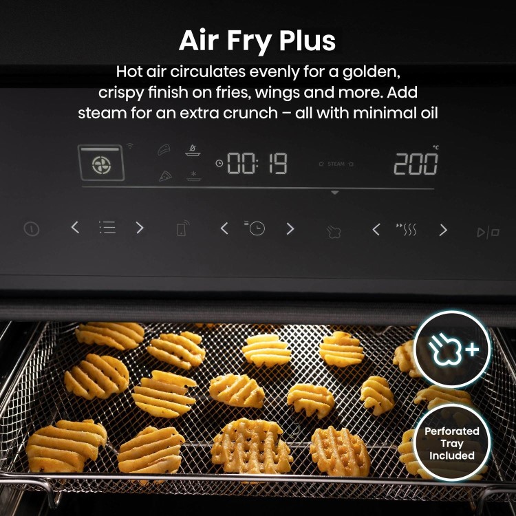 Refurbished Hisense Hi6 BlackLine BSA66346PDBGUK Built In Electric Pyrolytic Steam Add Plus Single Oven