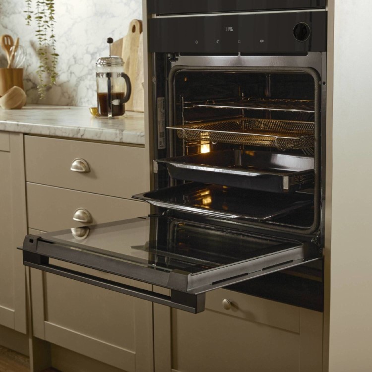 Refurbished Hisense Hi6 BlackLine BSA66346PDBGUK Built In Electric Pyrolytic Steam Add Plus Single Oven