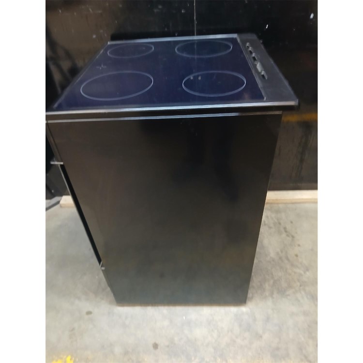 GRADE A3 - electriQ 60cm Single Oven Cooker with Ceramic Hob - Black