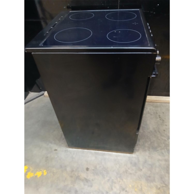 GRADE A3 - electriQ 60cm Single Oven Cooker with Ceramic Hob - Black