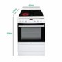 Refurbished Amica 60cm Single Fan Oven Electric Cooker With Ceramic Hob - White