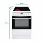 Refurbished Amica 60cm Single Fan Oven Electric Cooker With Ceramic Hob - White