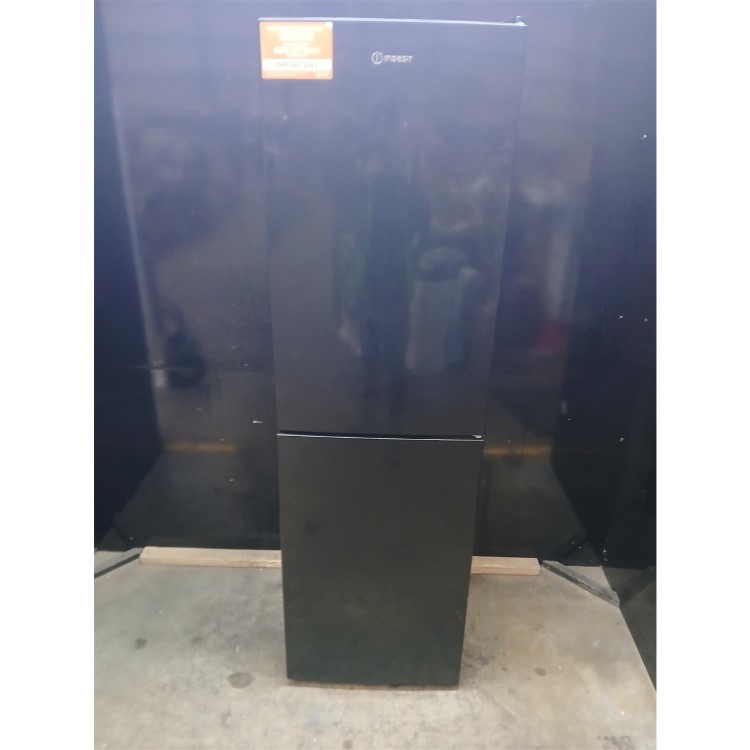Refurbished Indesit Freestanding 287 Litre 50/50 55cm Fridge Freezer with Low Frost Technology in Black, E Rated