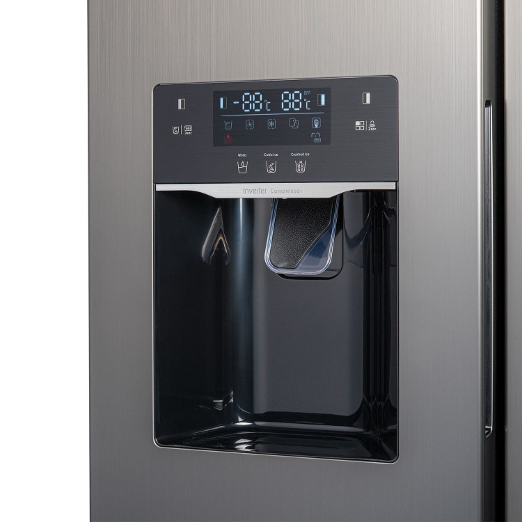 electriQ 513 Litre Side-by-Side American Fridge Freezer – Stainless Steel