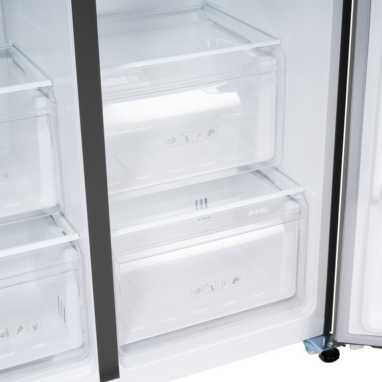 electriQ 513 Litre Side-by-Side American Fridge Freezer – Stainless Steel