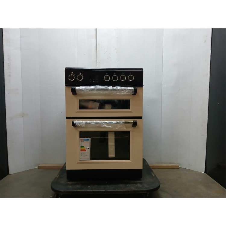 Refurbished electriQ 60cm Double Oven Electric Cooker - Cream