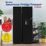 Refurbished Russell Hobbs 439 Litre Side-By-Side American Fridge Freezer - Black