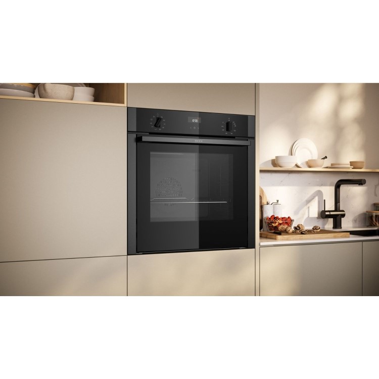 Refurbished Neff N50 B3ACE4AG3B Slide and Hide Electric Single Oven - Graphite