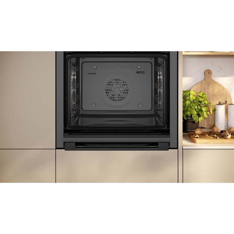 Refurbished Neff N50 B3ACE4AG3B Slide and Hide Electric Single Oven - Graphite
