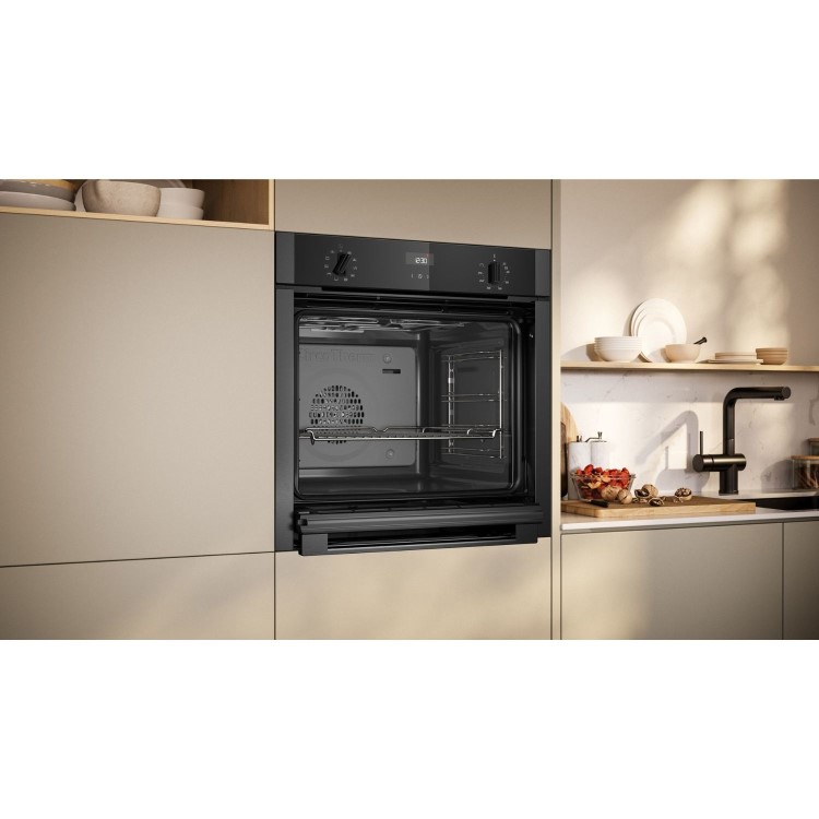 Refurbished Neff N50 B3ACE4AG3B Slide and Hide Electric Single Oven - Graphite