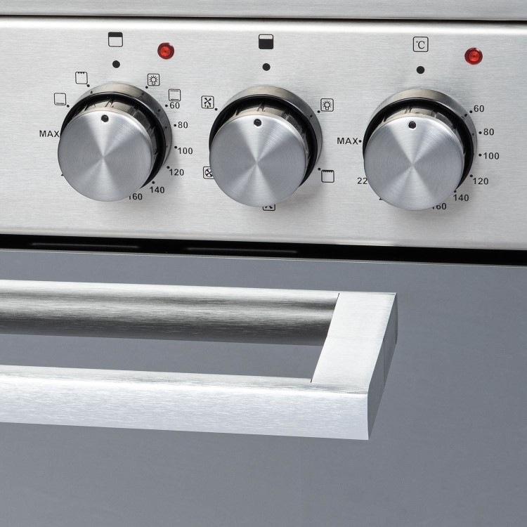 Refurbished electriQ EQDF60MD 60cm Double Oven Dual Fuel Cooker with Mirror Door