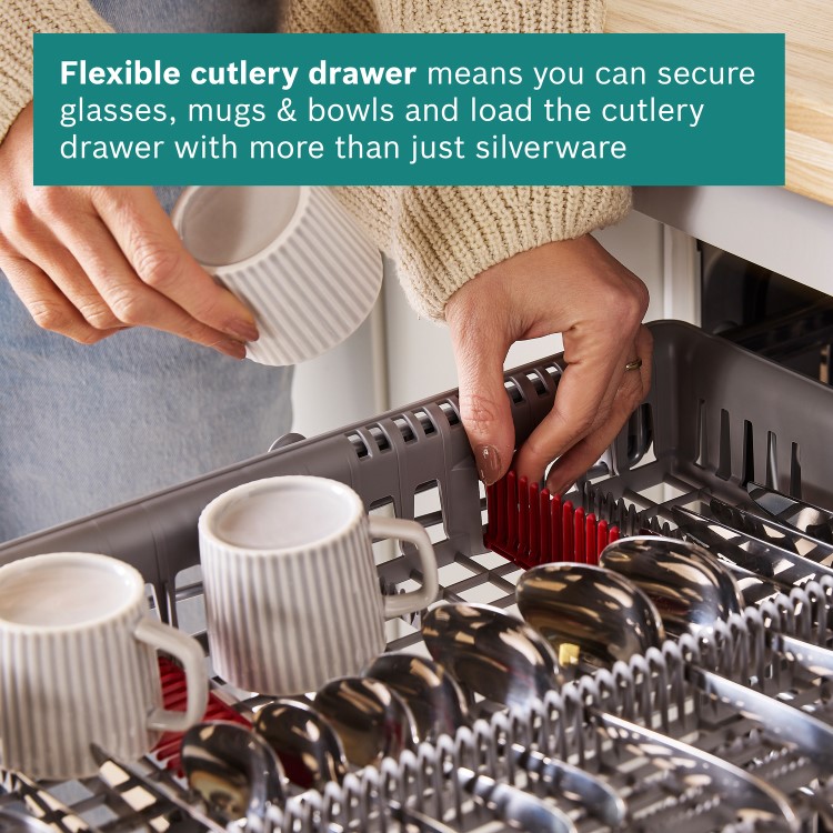 Bosch Series 6 Integrated Dishwasher - Smart Wi-Fi, B-Rated, Silver control panel