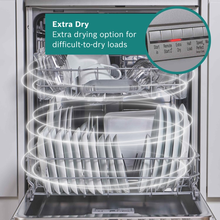 Bosch Series 6 Integrated Dishwasher - Smart Wi-Fi, B-Rated, Silver control panel