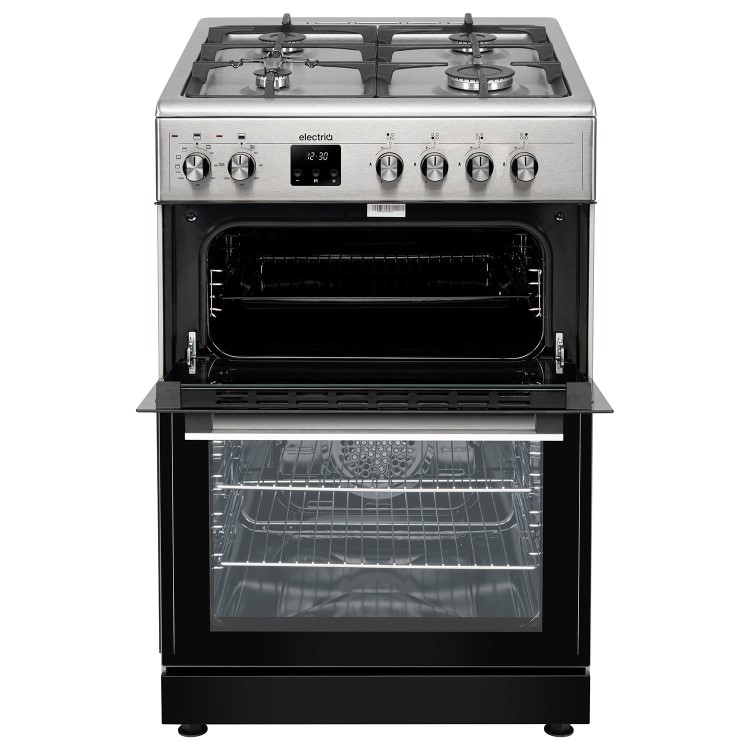 Refurbished electriQ 60cm Dual Fuel Cooker - Stainless Steel