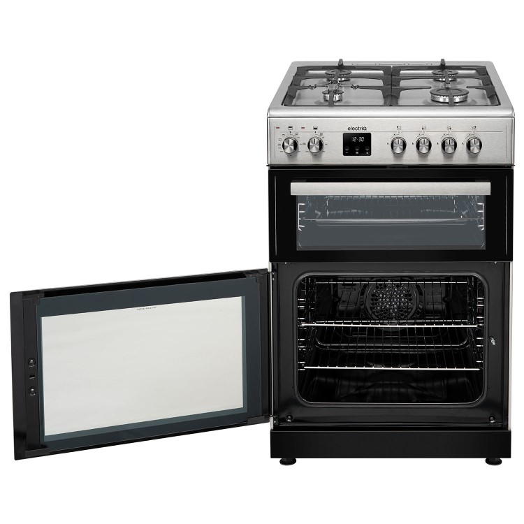 Refurbished electriQ 60cm Dual Fuel Cooker - Stainless Steel