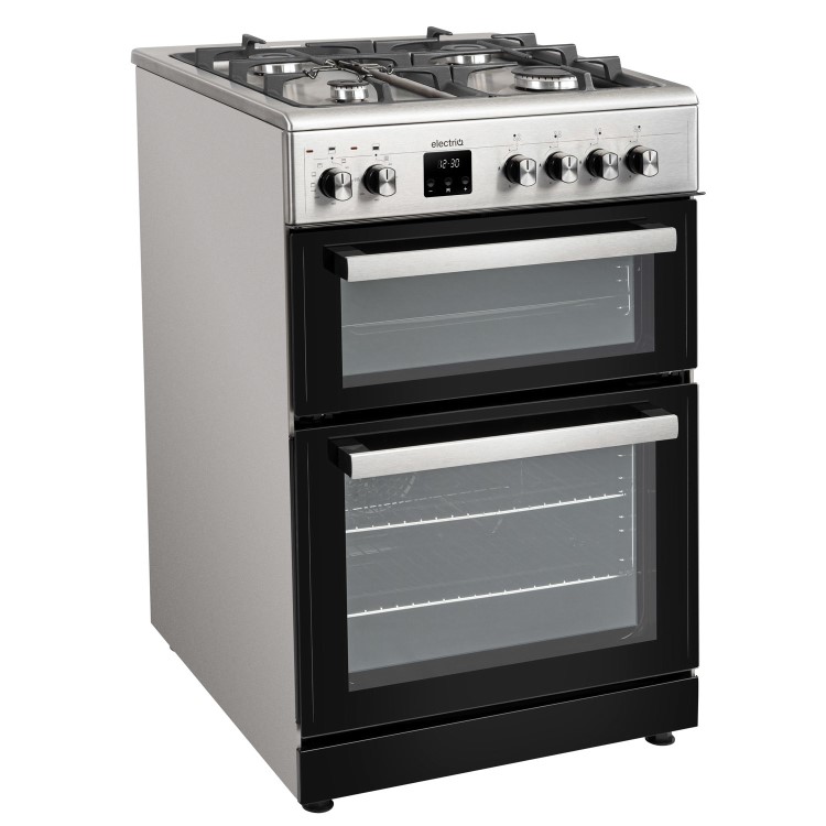 Refurbished electriQ 60cm Dual Fuel Cooker - Stainless Steel