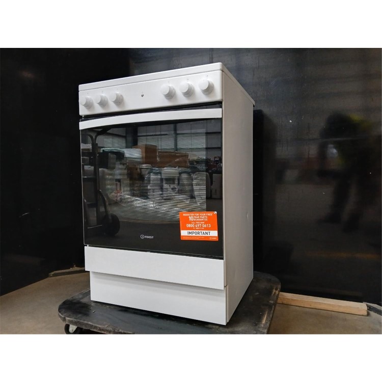 Refurbished Indesit 60cm Electric Cooker With Ceramic Hob - White