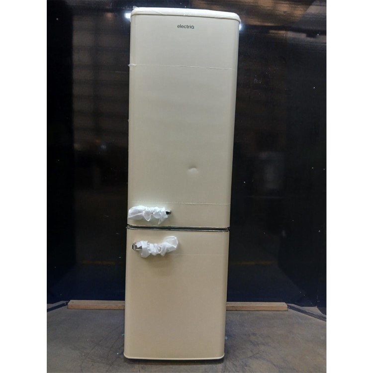 Refurbished electriQ 244 Litre 60/40 Retro Freestanding Fridge Freezer - Cream