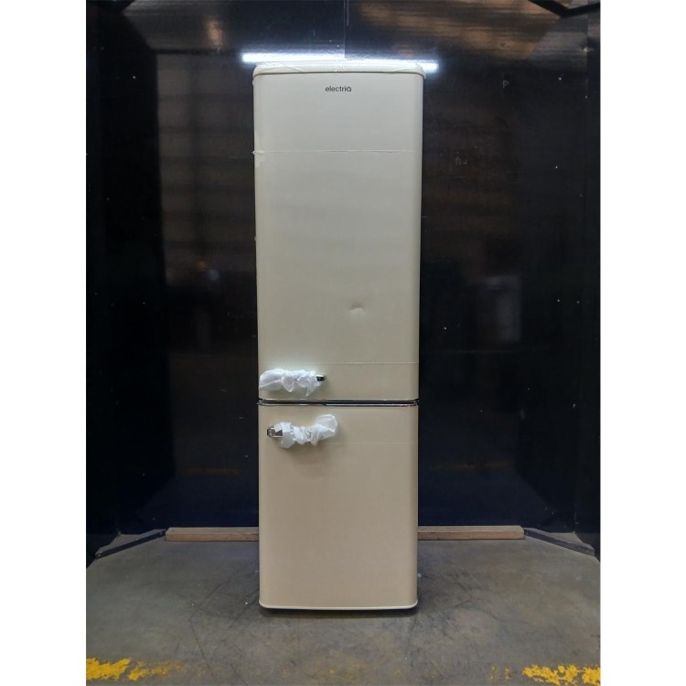 Refurbished electriQ 244 Litre 60/40 Retro Freestanding Fridge Freezer - Cream