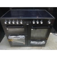 Refurbished Beko 100cm Electric Range Cooker With 5 Zone Ceramic Hob - Black