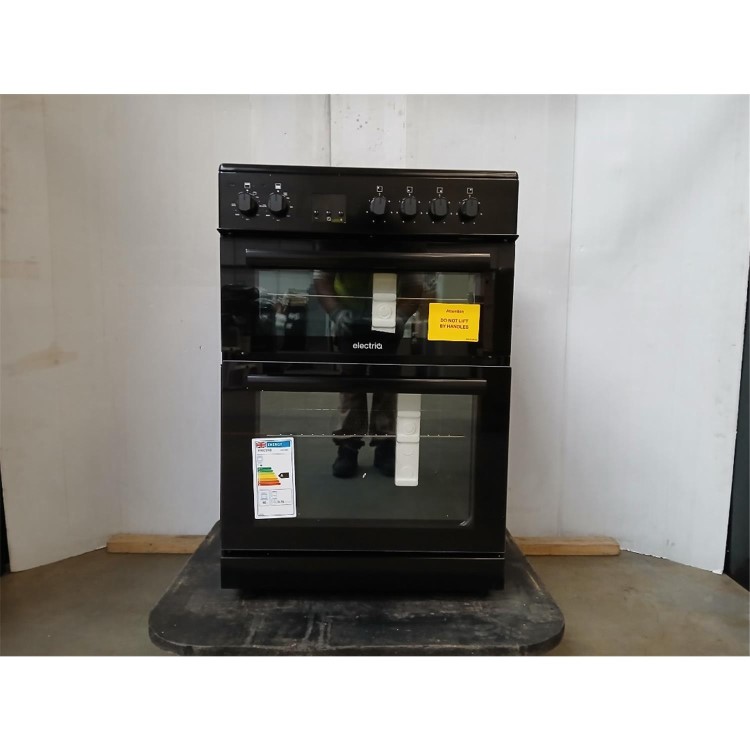 Refurbished ElectriQ 60cm Electric Twin Cavity Cooker With Ceramic Hob Black