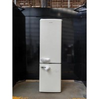 Refurbished electriQ 244 Litre 60/40 Retro Freestanding Fridge Freezer - Cream
