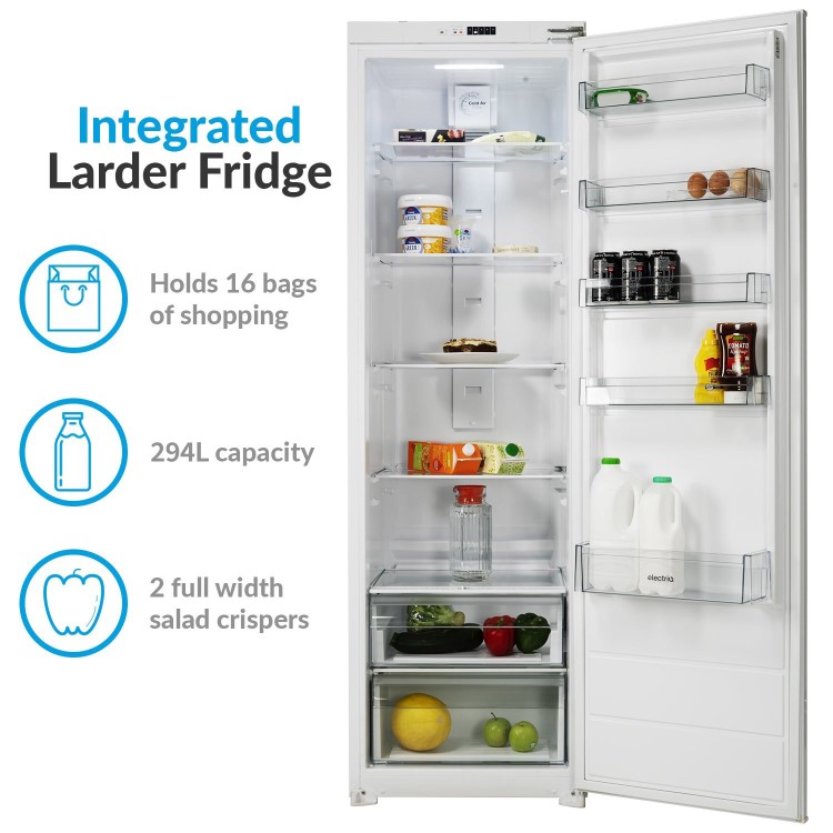 electriQ 294 Litre 177cm Integrated In Column Fridge with Sliding Door Hinge