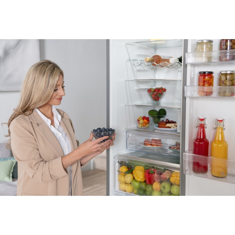 Refurbished Bosch Series 4 363 Litre 70/30 Freestanding Fridge Freezer - Stainless Steel