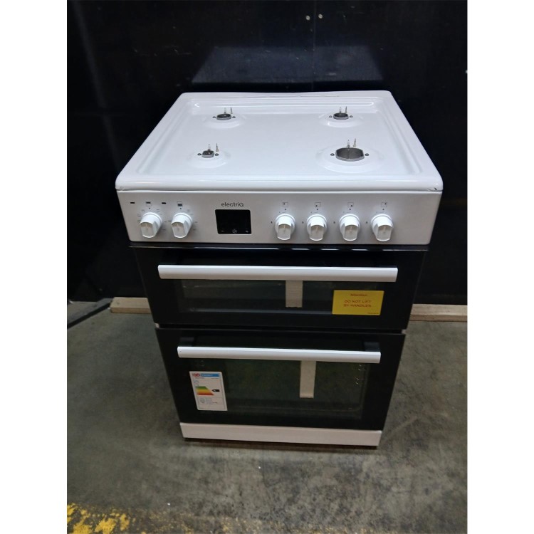 Refurbished electriQ 60cm Dual Fuel Cooker with Double Oven White