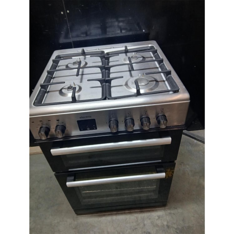 Refurbished electriQ 60cm Dual Fuel Cooker with Double Oven Stainless Steel