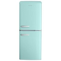 Refurbished electriQ 153 Litre 50/50 Retro Freestanding Fridge Freezer - Blue Total No Frost