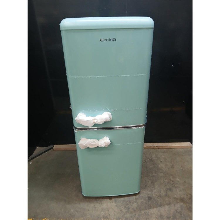 Refurbished electriQ 153 Litre 50/50 Retro Freestanding Fridge Freezer - Blue Total No Frost