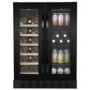 Refurbished electriQ Double Door Dual Zone Wine and Drinks Cooler - Black Glass