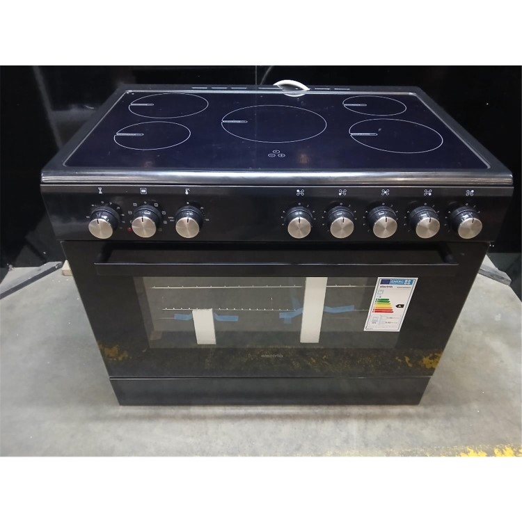 Refurbished electriQ 90cm Single Cavity Induction Range Cooker - Black