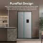 Refurbished Hisense PureFlat 541 Litre Side-by-Side American Fridge Freezer - Silver