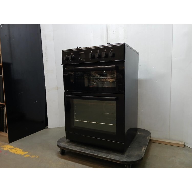 Refurbished electriQ 60cm Dual Fuel Cooker with Double Oven Black