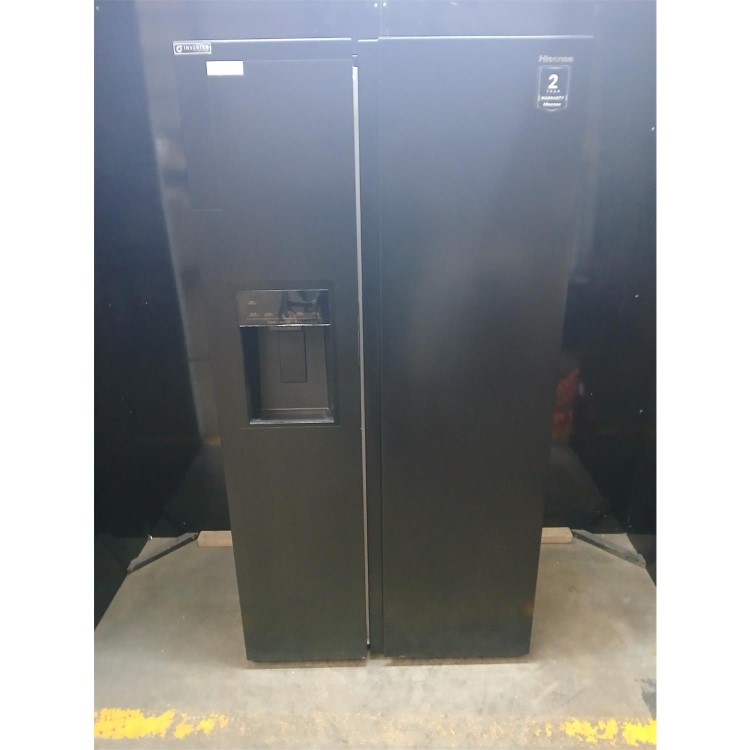 Refurbished Hisense PureFlat 528 Litre Side-By-Side American Fridge Freezer - Black