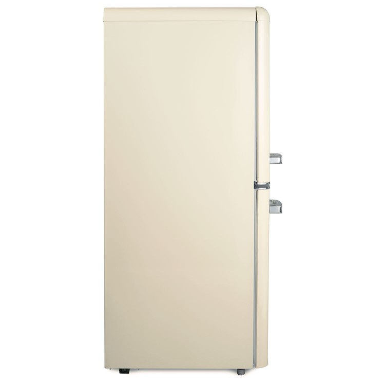 Refurbished electriQ 153 Litre 60/40 Retro Freestanding Fridge Freezer - Cream Total No Frost