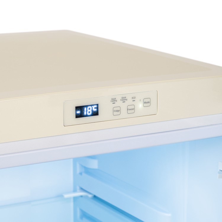 Refurbished electriQ 153 Litre 60/40 Retro Freestanding Fridge Freezer - Cream Total No Frost