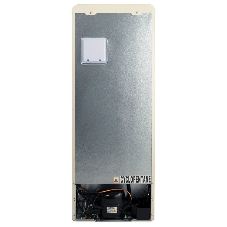 Refurbished electriQ 153 Litre 60/40 Retro Freestanding Fridge Freezer - Cream Total No Frost