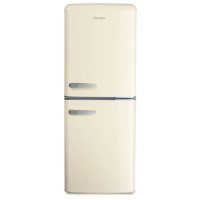Refurbished electriQ 153 Litre 60/40 Retro Freestanding Fridge Freezer - Cream Total No Frost