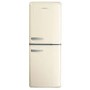 Refurbished electriQ 153 Litre 60/40 Retro Freestanding Fridge Freezer - Cream Total No Frost